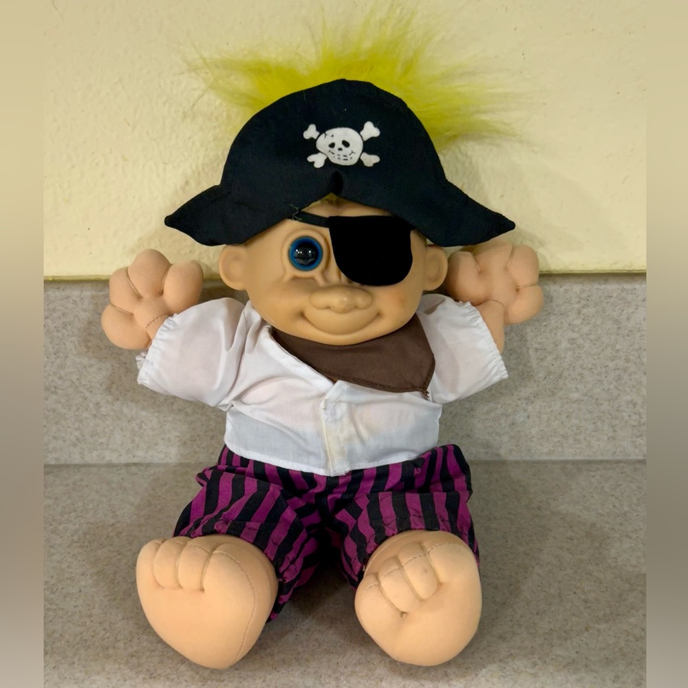 Vintage Russ Troll Doll 12” Pirate Yellow Hair Blue Eyes Costume READ MORE
